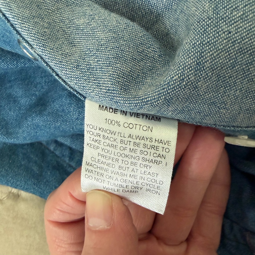 Lucchese Classic Blue Denim Pearl Snap Shirt - Picture 4 of 4